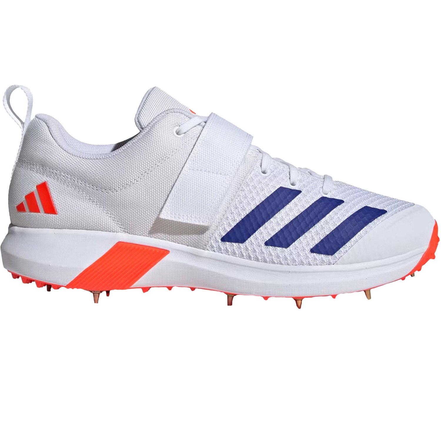 AdiPower Vector Spike Shoes White Blue Red Shoes Cricket Express Adidas 2024 25