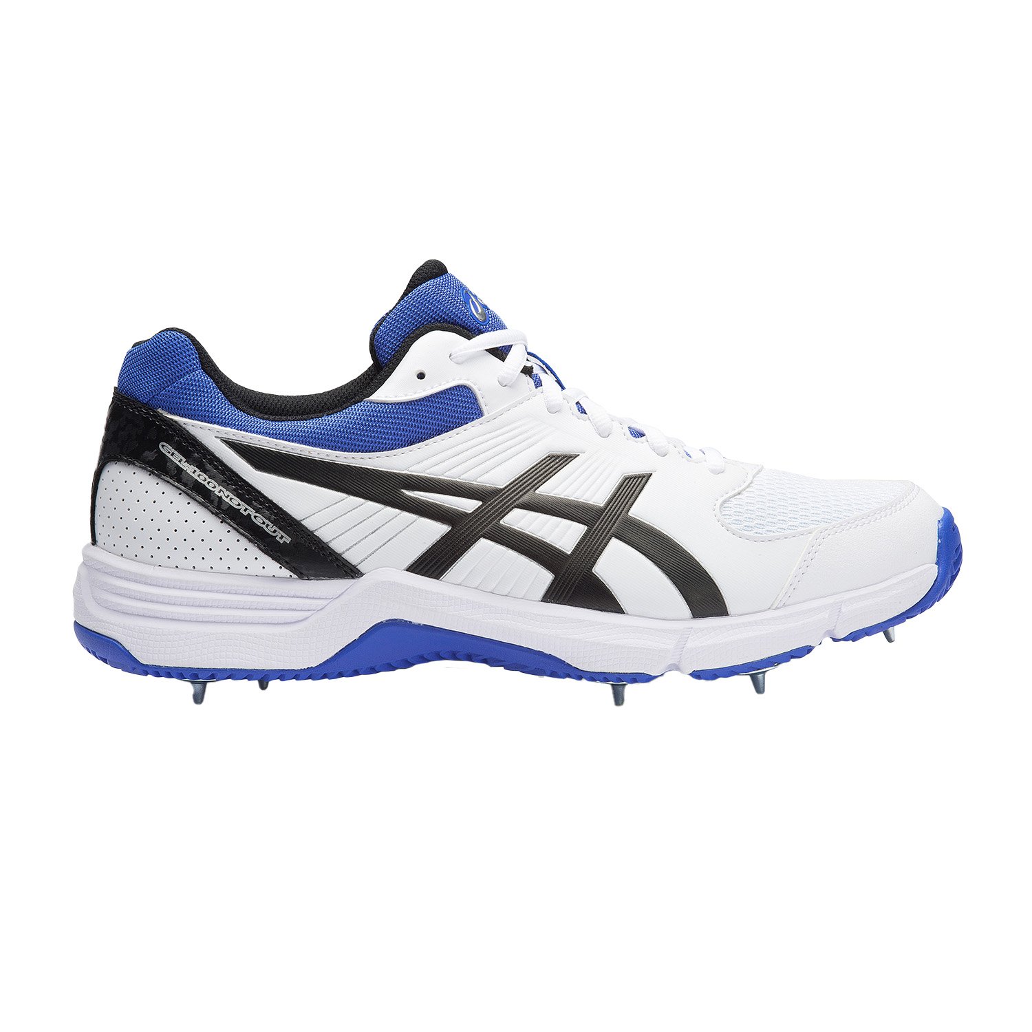 Asics Gel 100 Not Out Spike Shoes White Onyx Blue Shoes Cricket Express Asics 2023 24 Clearout